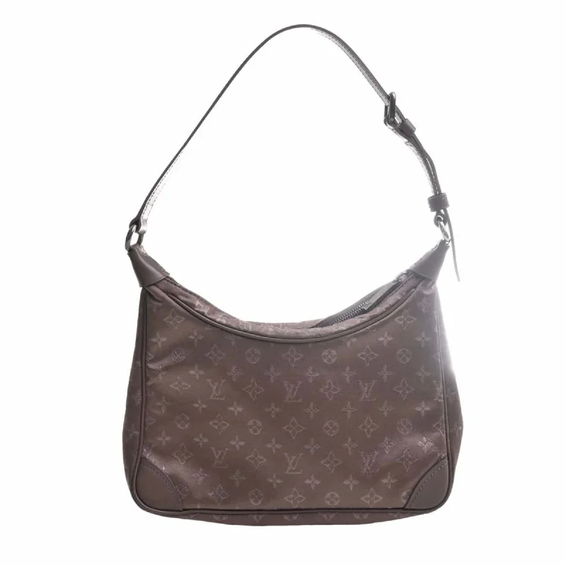 LOUIS VUITTON Monogram Satin Little Boulogne Handbag M92143 Brown Women's