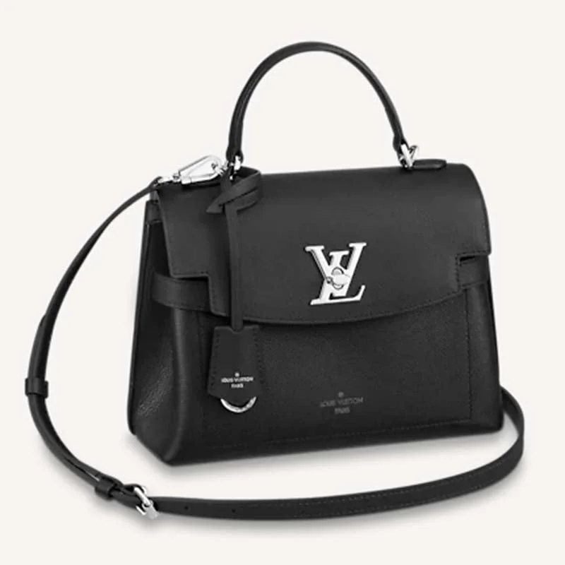 Louis Vuitton LV Women Lockme Ever BB Handbag Black Soft Calfskin