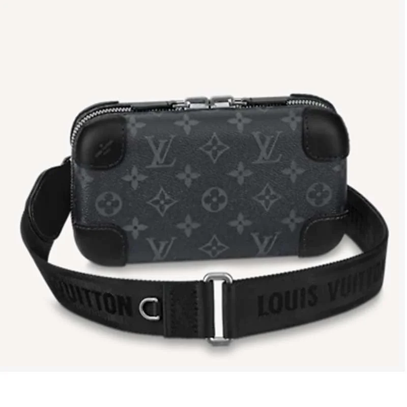 Louis Vuitton LV Unisex Horizon Clutch Black Monogram Eclipse Coated Canvas Textile Cowhide