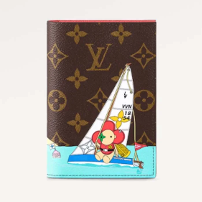 Louis Vuitton LV Unisex Passport Cover Dragon Fruit Pink Monogram Coated Canvas Grained Cowhide Leather