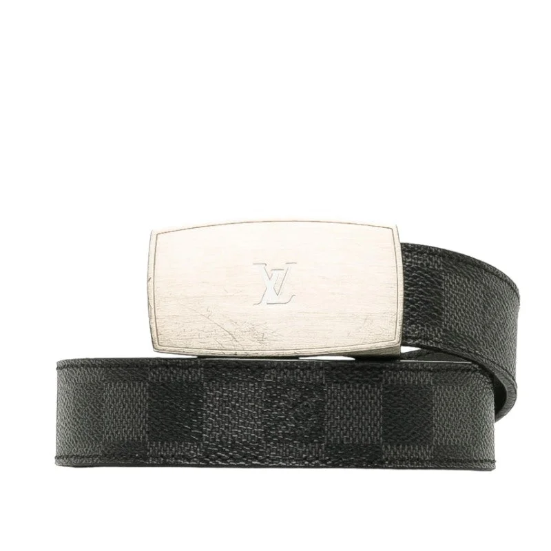 Louis Vuitton Louis Vuitton Damière Graphite M9638 Belt PVC/Leather Black