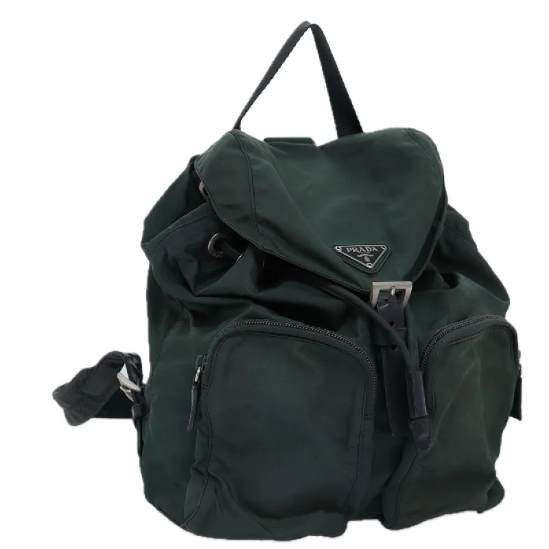 PRADA Backpack Nylon Green Auth 73875