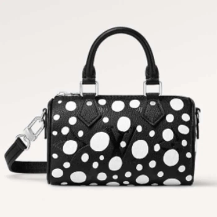 Louis Vuitton Women LVxYK Nano Speedy Black White Embossed Grained Monogram Empreinte Cowhide