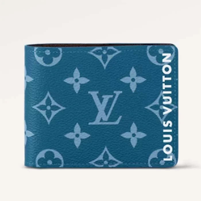 Louis Vuitton LV Unisex Slender Wallet Atlantic Blue Monogram Coated Canvas