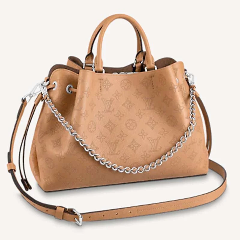 Louis Vuitton LV Women Bella Tote Brown Mahina Perforated Calfskin