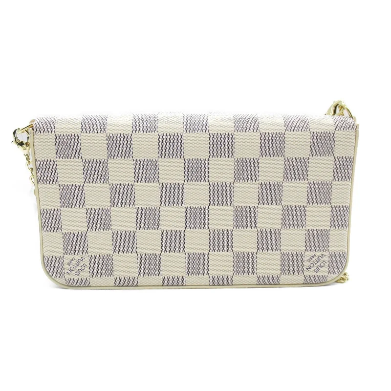 LOUIS VUITTON Pochette Felice White Damier Azur leather N40491