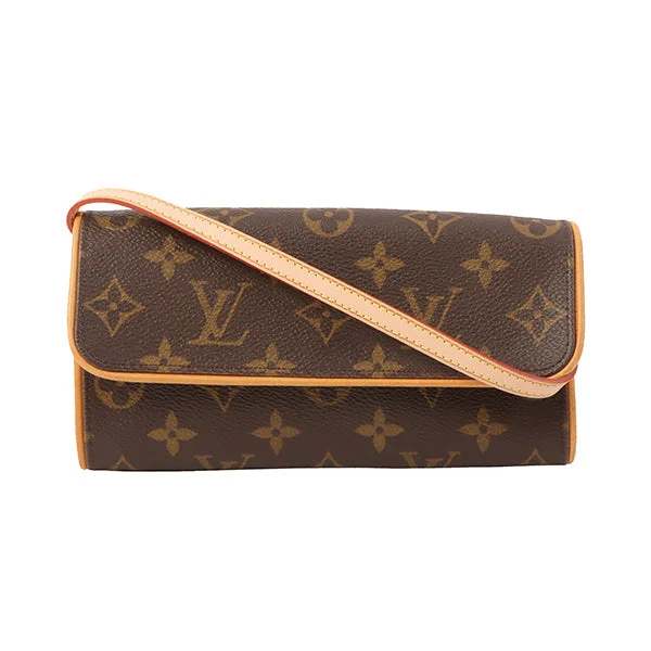 Louis Vuitton 1999 Made Canvas Monogram Pochette Twin Pm Brown