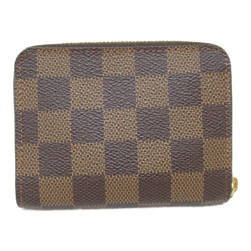 LOUIS VUITTON Zippy coin purse Brown Ebene Damier PVC coated canvas N63070