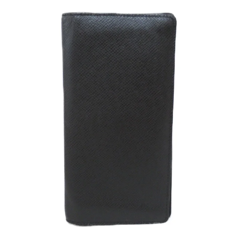 LOUIS VUITTON Foille Brazza Bifold Long Wallet Black Black Taiga leather M30501