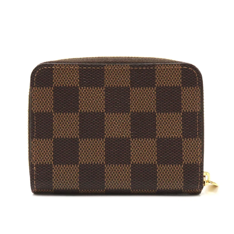 LOUIS VUITTON Zippy coin purse Brown Ebene Damier PVC coated canvas N63070