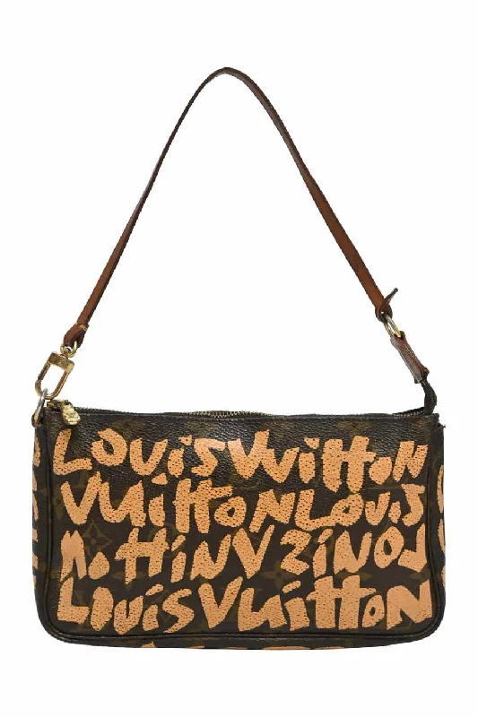 LOUIS VUITTON x Stephen Sprouse brown and orange graffiti monogram Pochette Accessoires